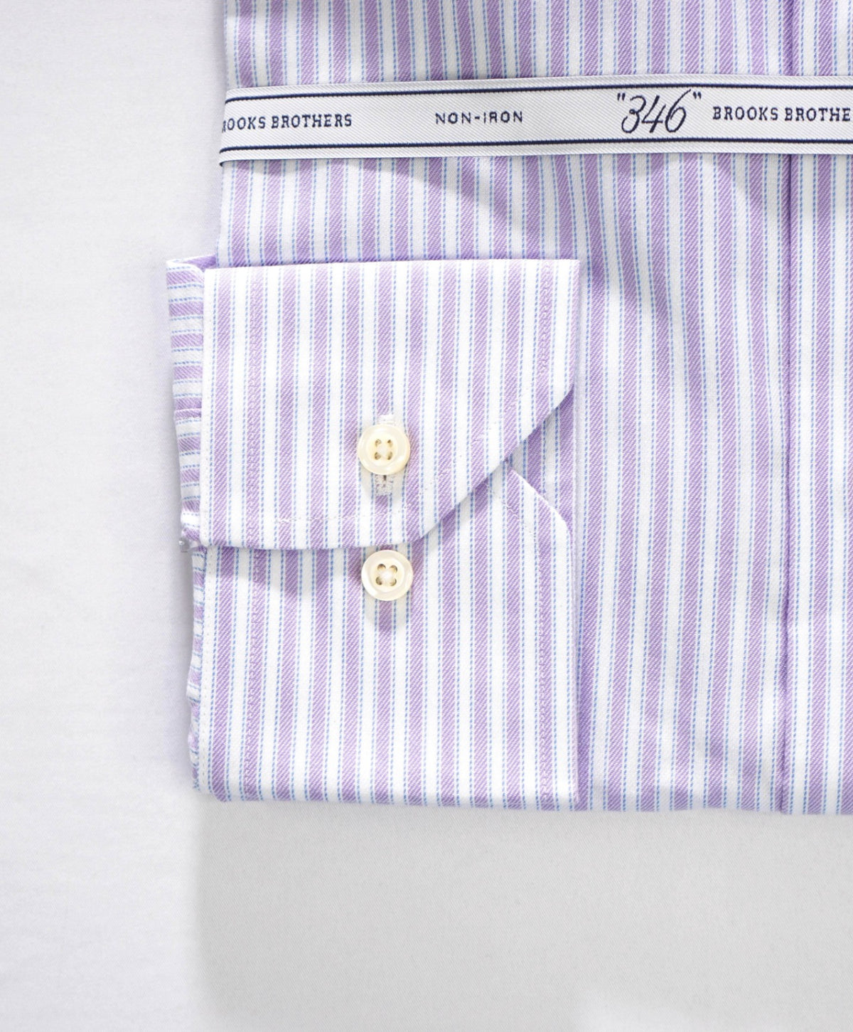 $128 BROOKS BROTHERS - Purple/Blue Stripe NON-IRON "364" SLIM FIT Shirt - 15 - 32/33