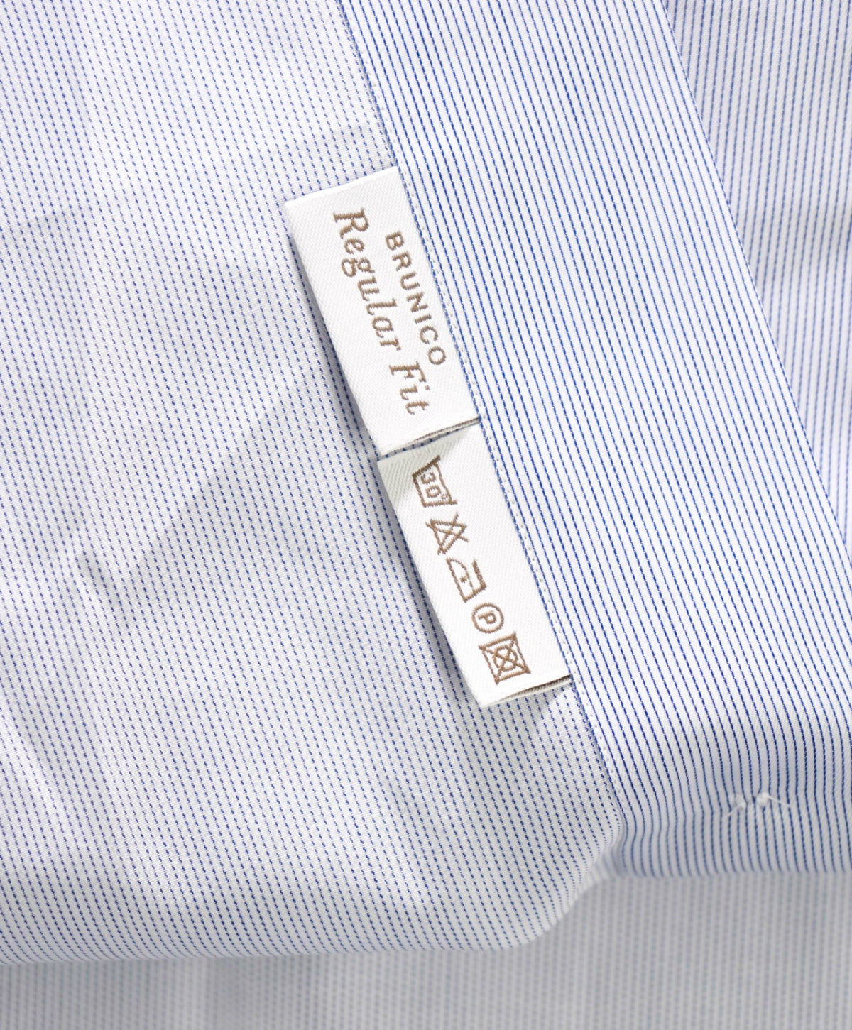 $795 BRIONI - Blue Micro Stripe Shirt - 17.5 - 44