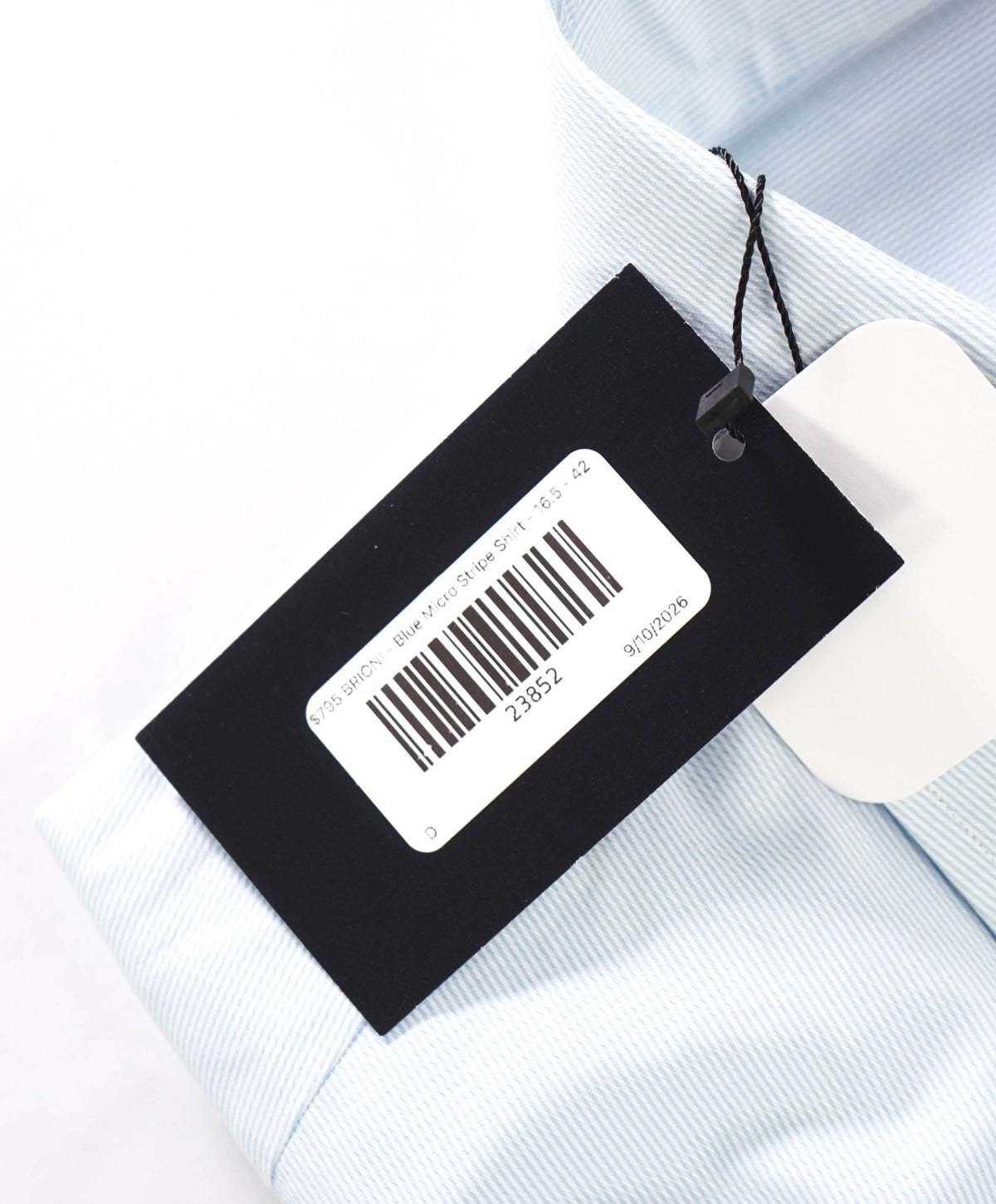 $795 BRIONI - Blue Micro Stripe Shirt - 16.5 - 42