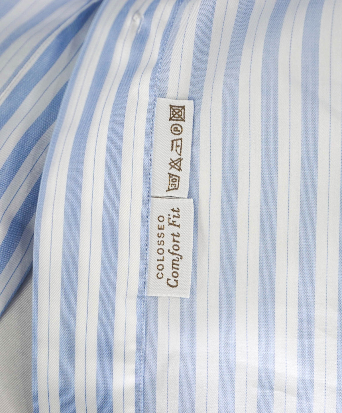 $795 BRIONI - Blue Stripe Shirt - 16.5 - 42
