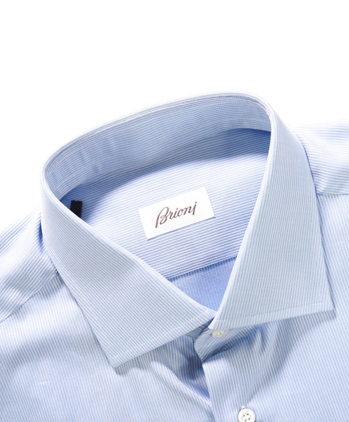 $795 BRIONI - Blue Stripe Shirt - 16.5 - 42