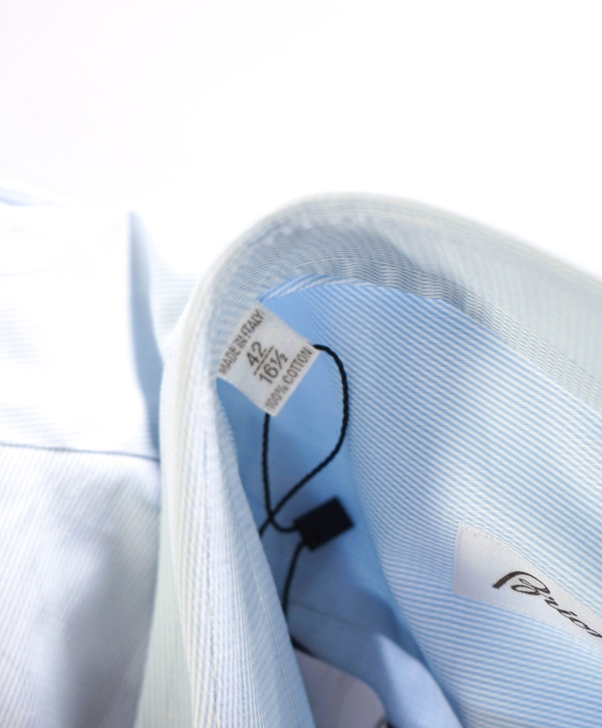 $795 BRIONI - Blue Micro Stripe Shirt - 16.5 - 42