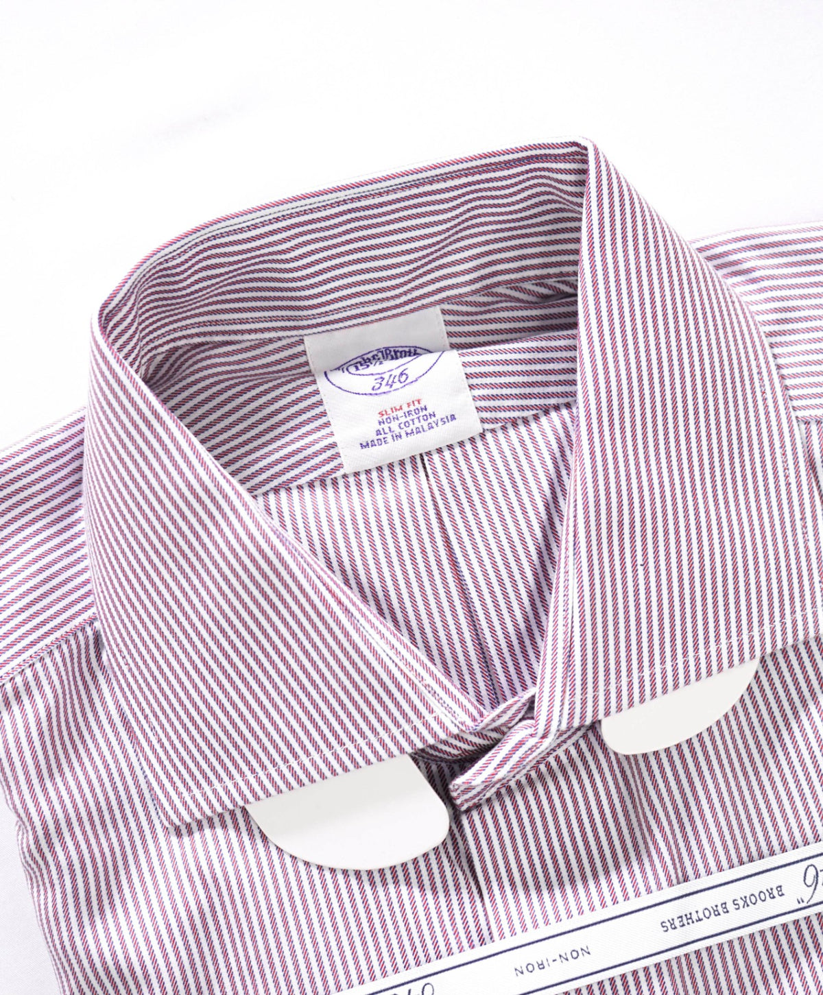 $128 BROOKS BROTHERS - Red/Navy NON-IRON "364" SLIM FIT Shirt - 15.5 - 32/33