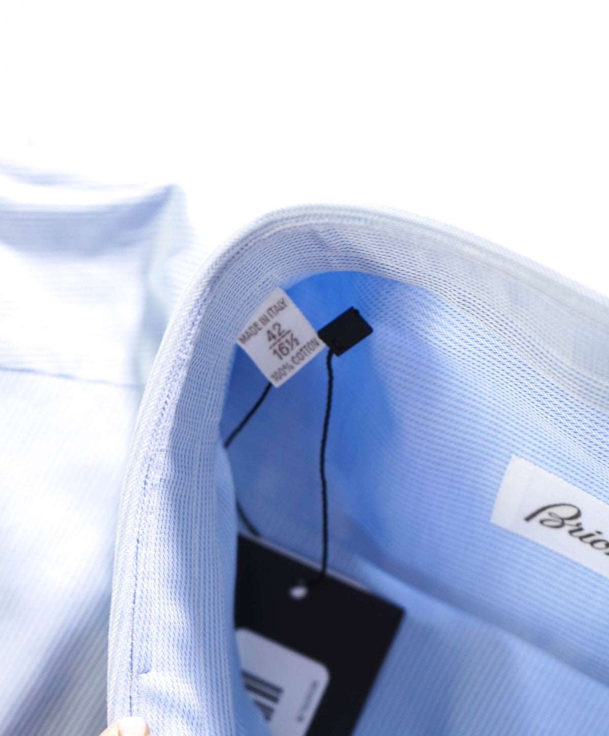 $795 BRIONI - Blue Stripe Shirt - 16.5 - 42