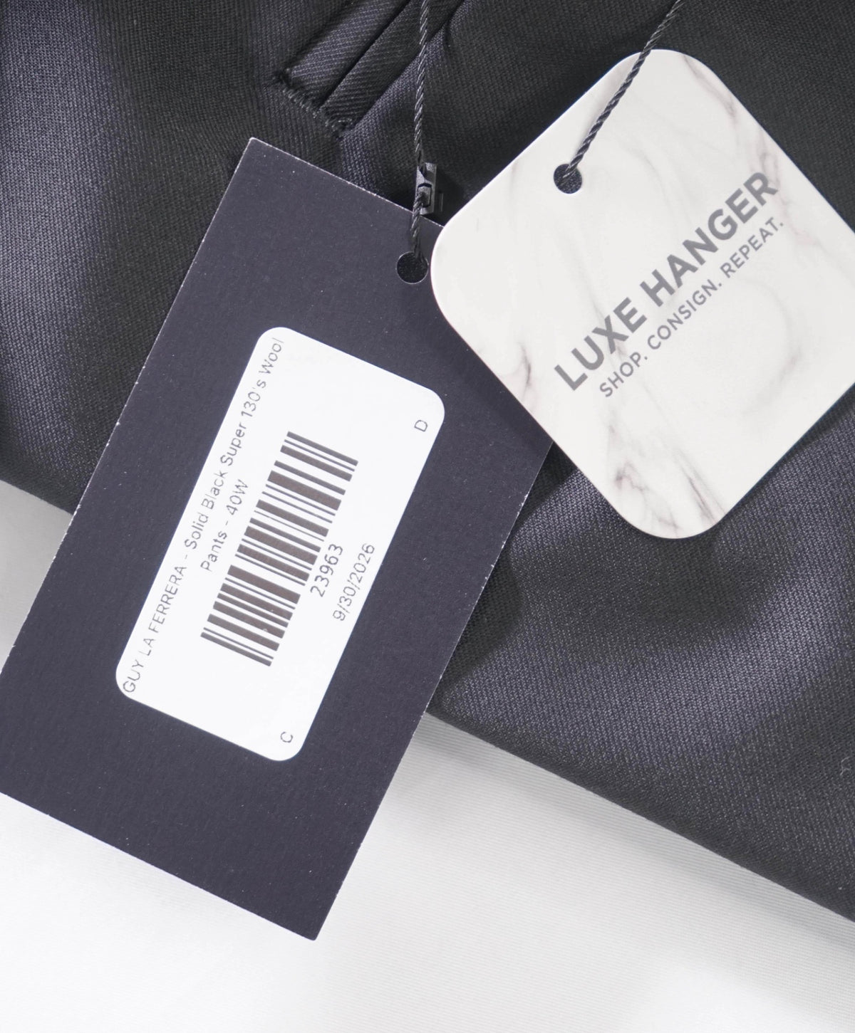 LORO PIANA for Guy Lafrera - Black Super 130's Wool Pants - 40W