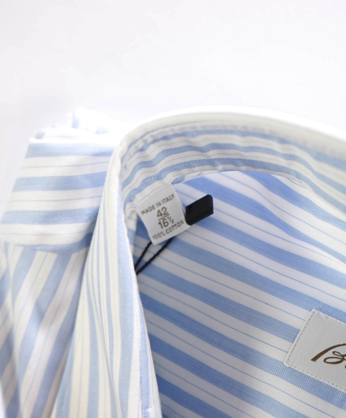 $795 BRIONI - Blue Stripe Shirt - 16.5 - 42