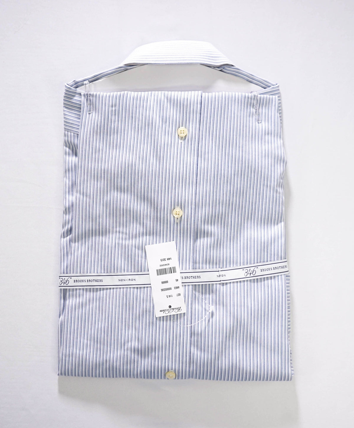 $128 BROOKS BROTHERS - Blue Stripe NON-IRON "364" SLIM FIT Shirt - 14.5 - 32/33