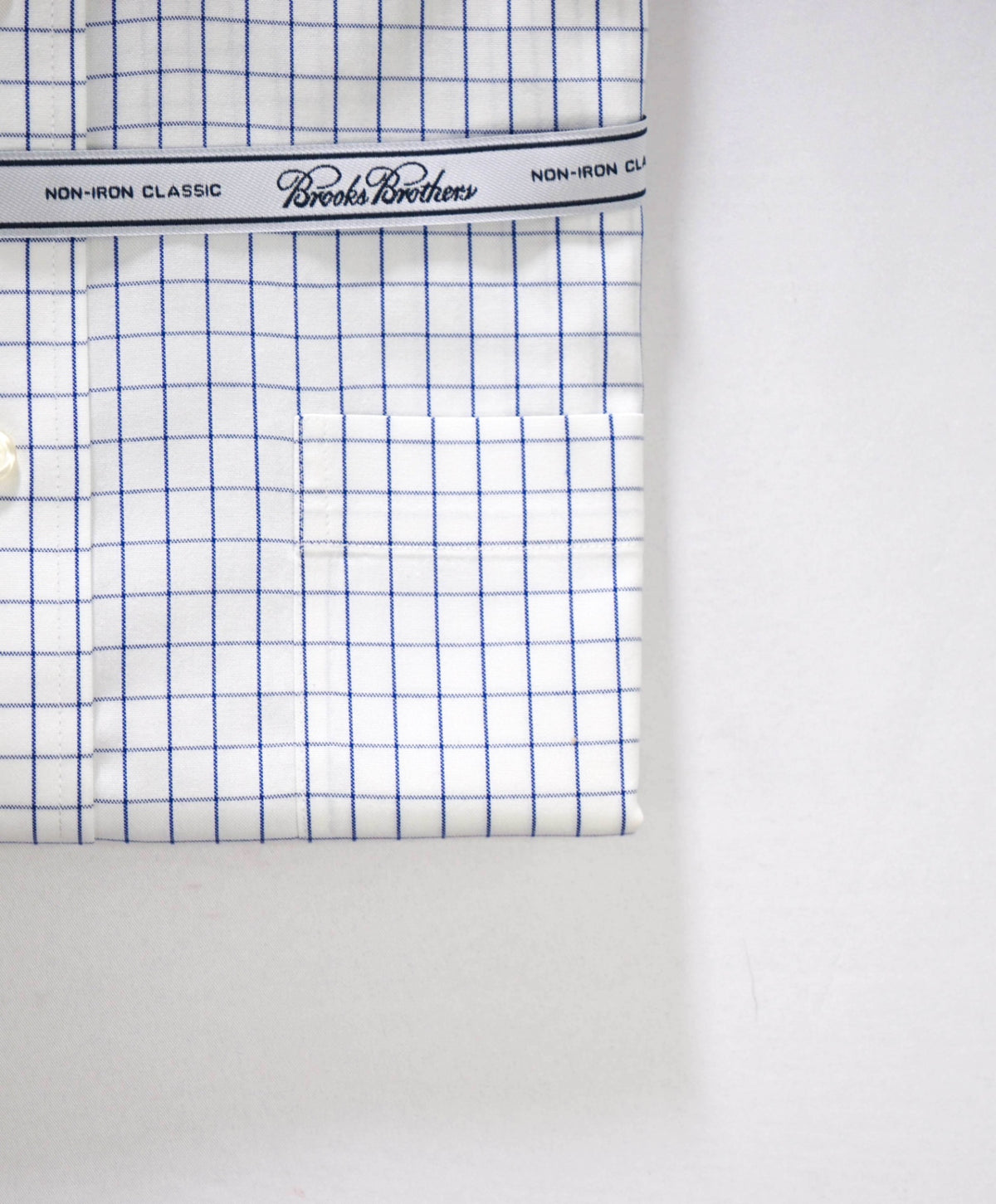 $128 BROOKS BROTHERS - Blue Check NON-IRON "Classic" Shirt - 14.5 - 33
