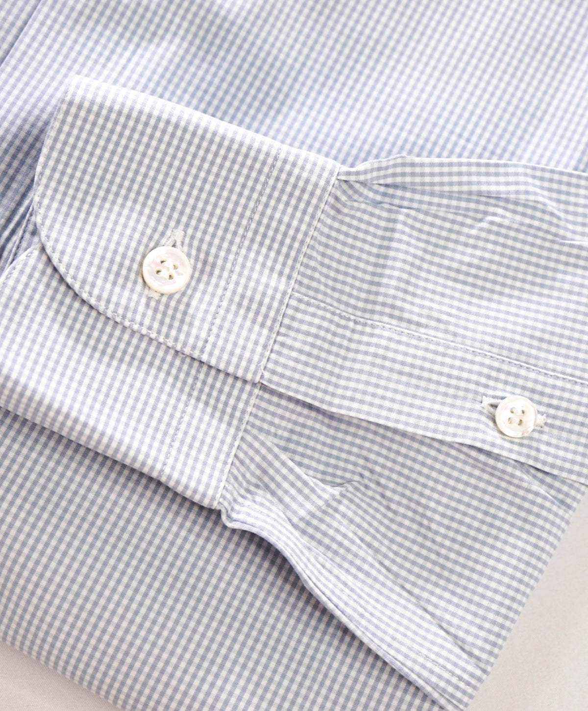 $745 BRIONI - Gray Micro Gingham Shirt - 15 - 38