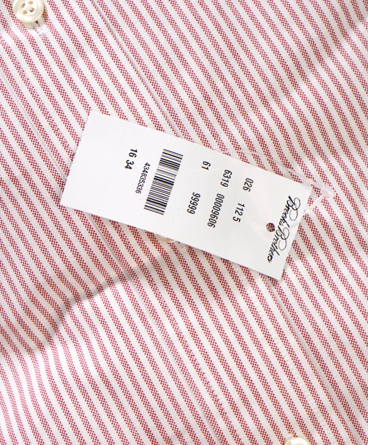 $198 BROOKS BROTHERS - Red Stripe MADE IN USA "MAKERS AND MERCHANTS" Shirt - 16 - 34