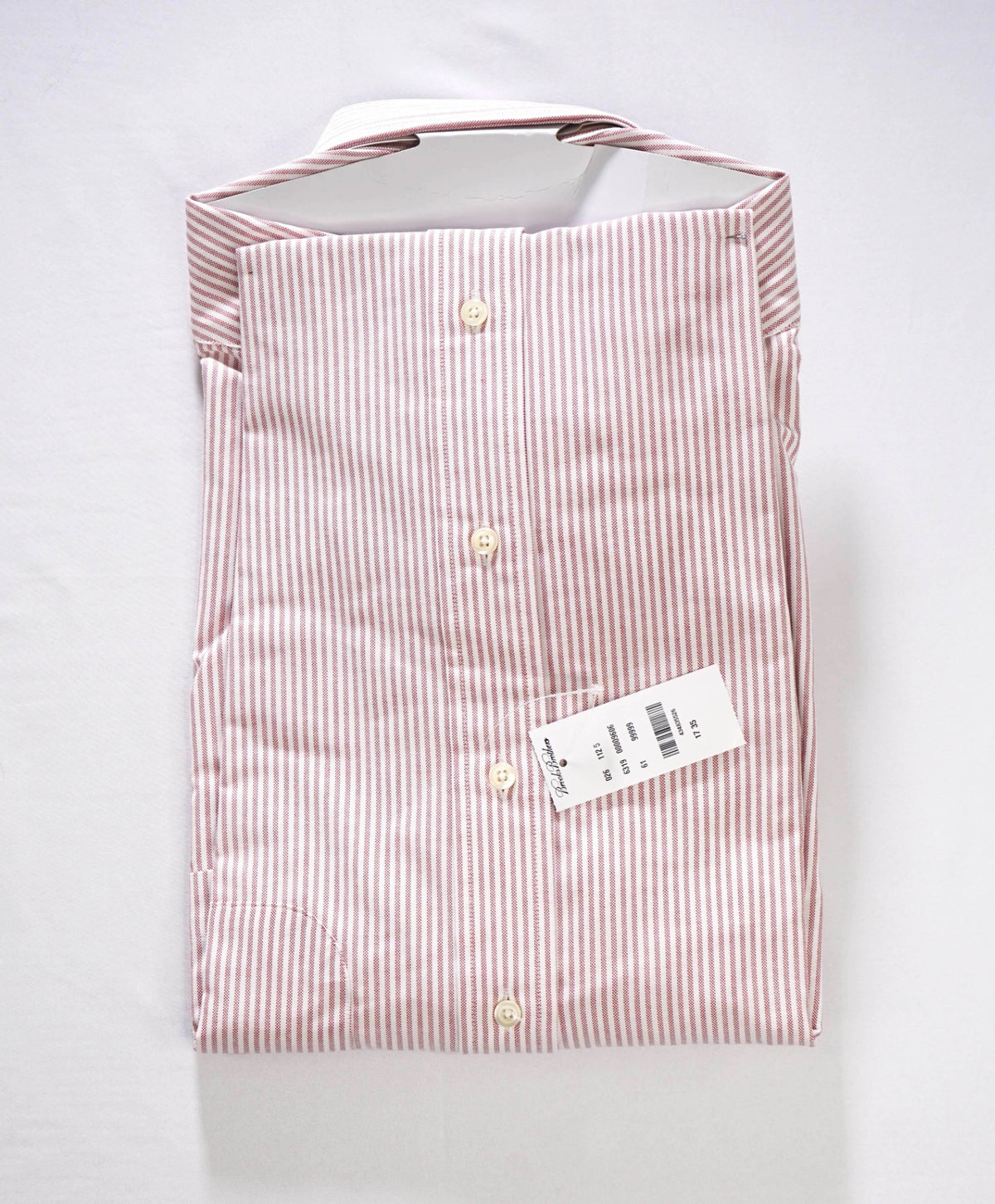 $198 BROOKS BROTHERS - Red Stripe MADE IN USA "MAKERS AND MERCHANTS" Shirt - 17 - 35