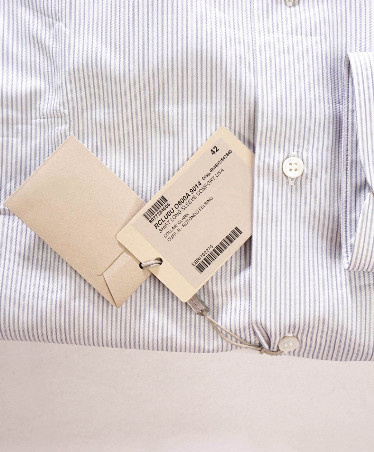 $795 BRIONI - Gray Stripe Shirt - 16.5 - 42