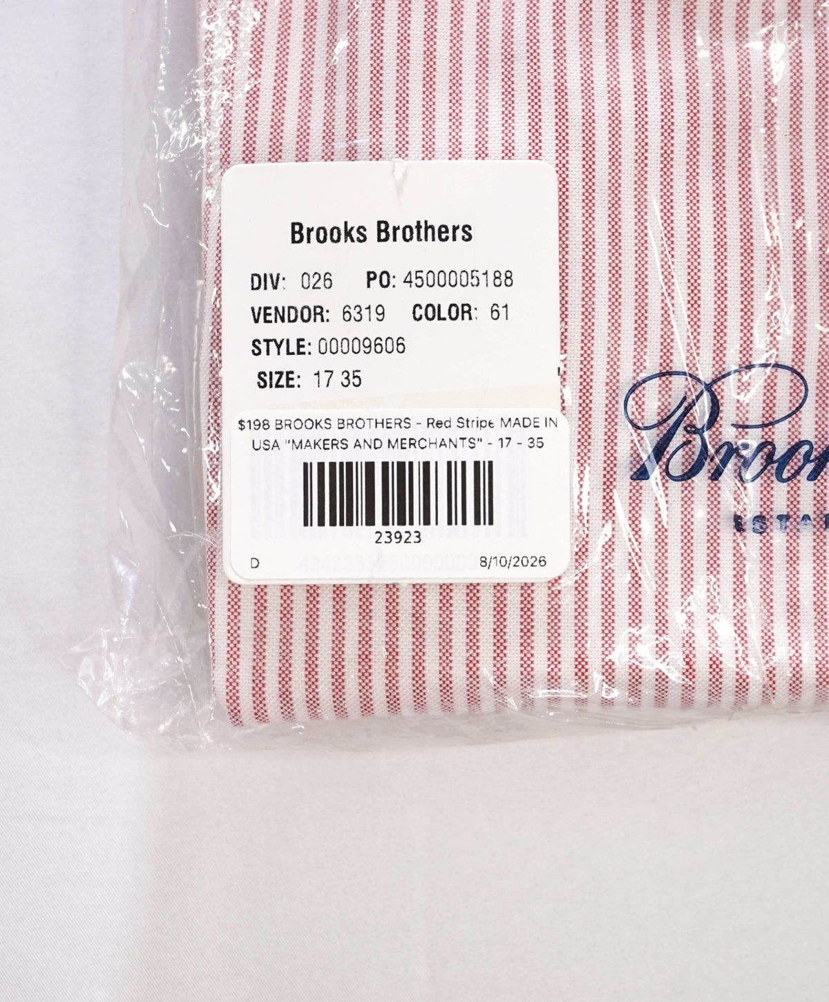 $198 BROOKS BROTHERS - Red Stripe MADE IN USA "MAKERS AND MERCHANTS" Shirt - 17 - 35