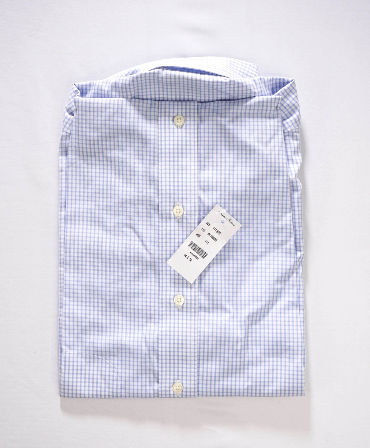 $128 BROOKS BROTHERS - Blue Gingham NON-IRON "Classic" Shirt - 14.5 - 32