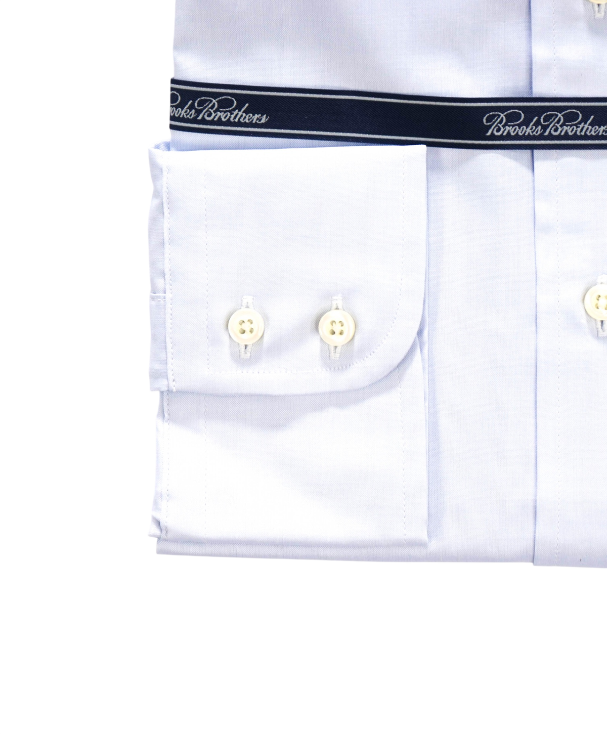 $198 BROOKS BROTHERS - Blue WOVEN IN ITALY Egyptian Cotton Shirt - 16 - 36