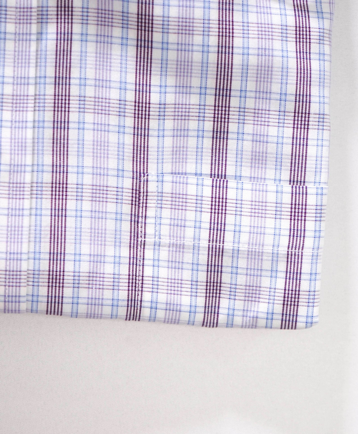 $128 BROOKS BROTHERS - Purple/Blue Plaid NON-IRON "Classic" Shirt - 15.5 - 34