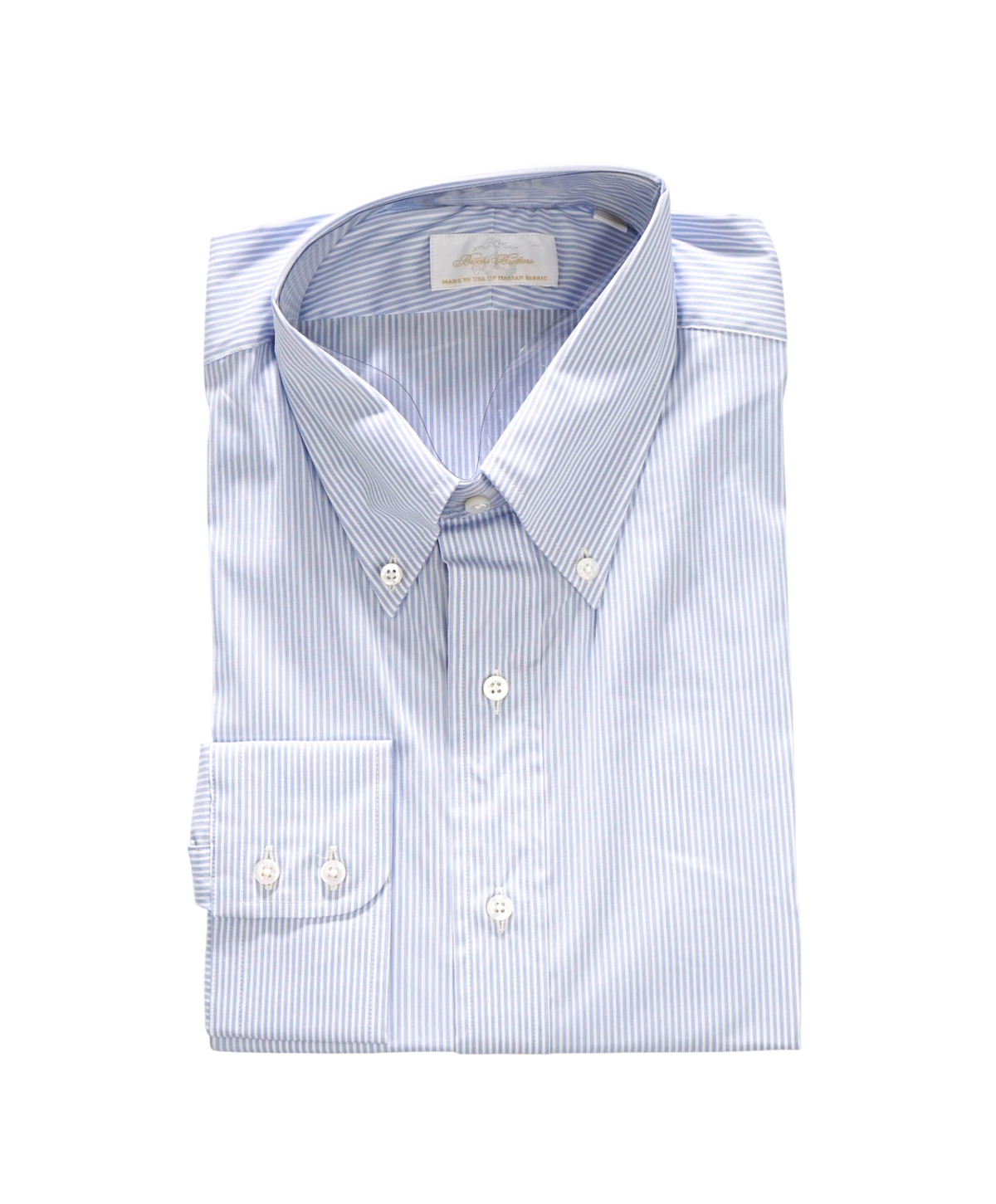 $248 BROOKS BROTHERS - Blue Stripe MADE IN ITALY Shirt - 17 - 34