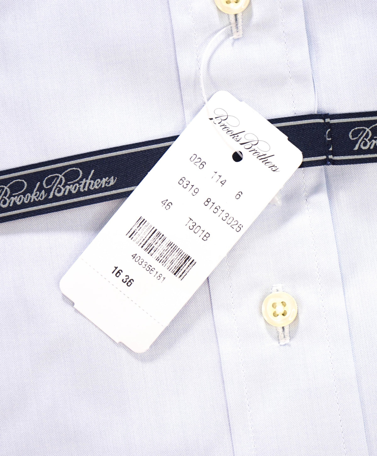 $198 BROOKS BROTHERS - Blue WOVEN IN ITALY Egyptian Cotton Shirt - 16 - 36