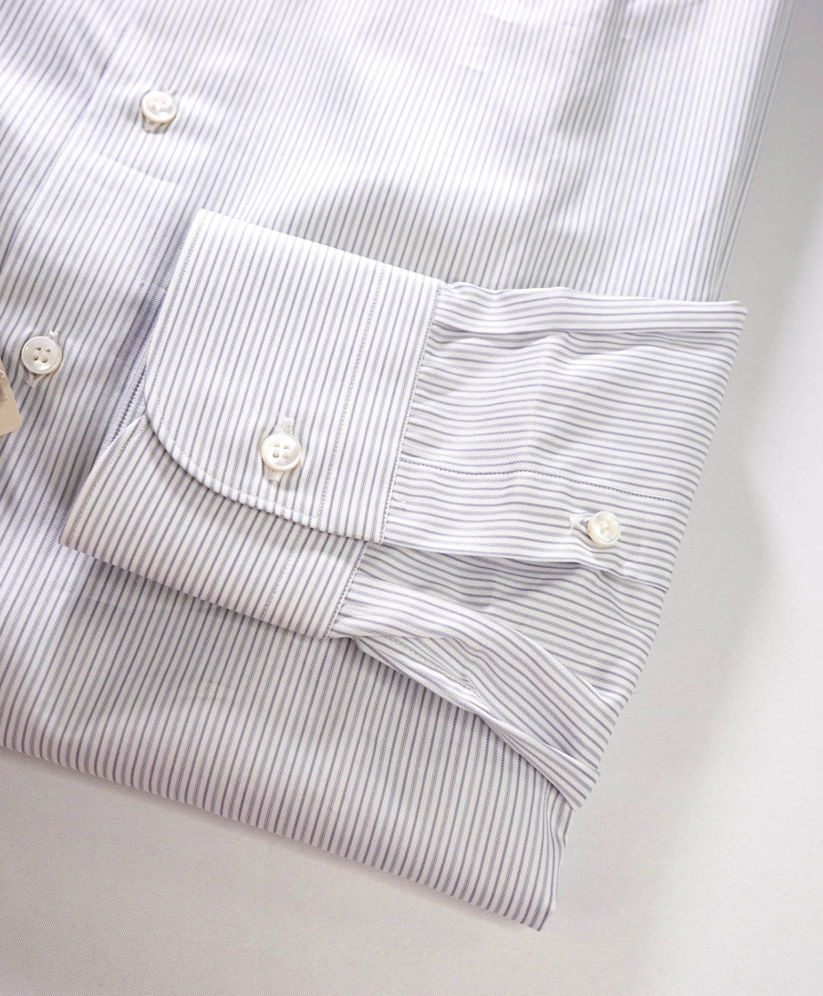 $795 BRIONI - Gray Stripe Shirt - 16.5 - 42