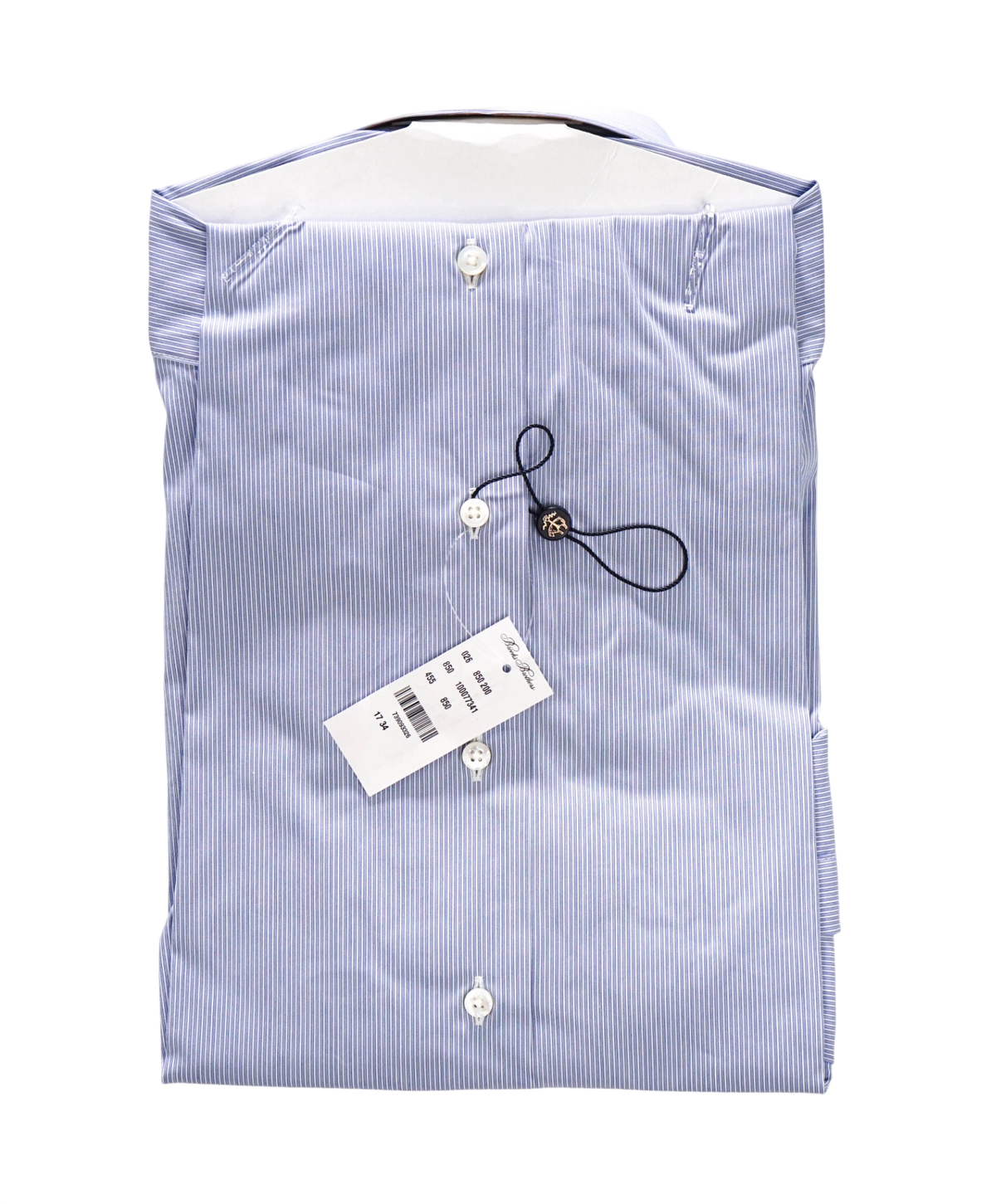 $198 BROOKS BROTHERS - Blue Stripe MADE IN USA "REGENT" Shirt - 17 - 34