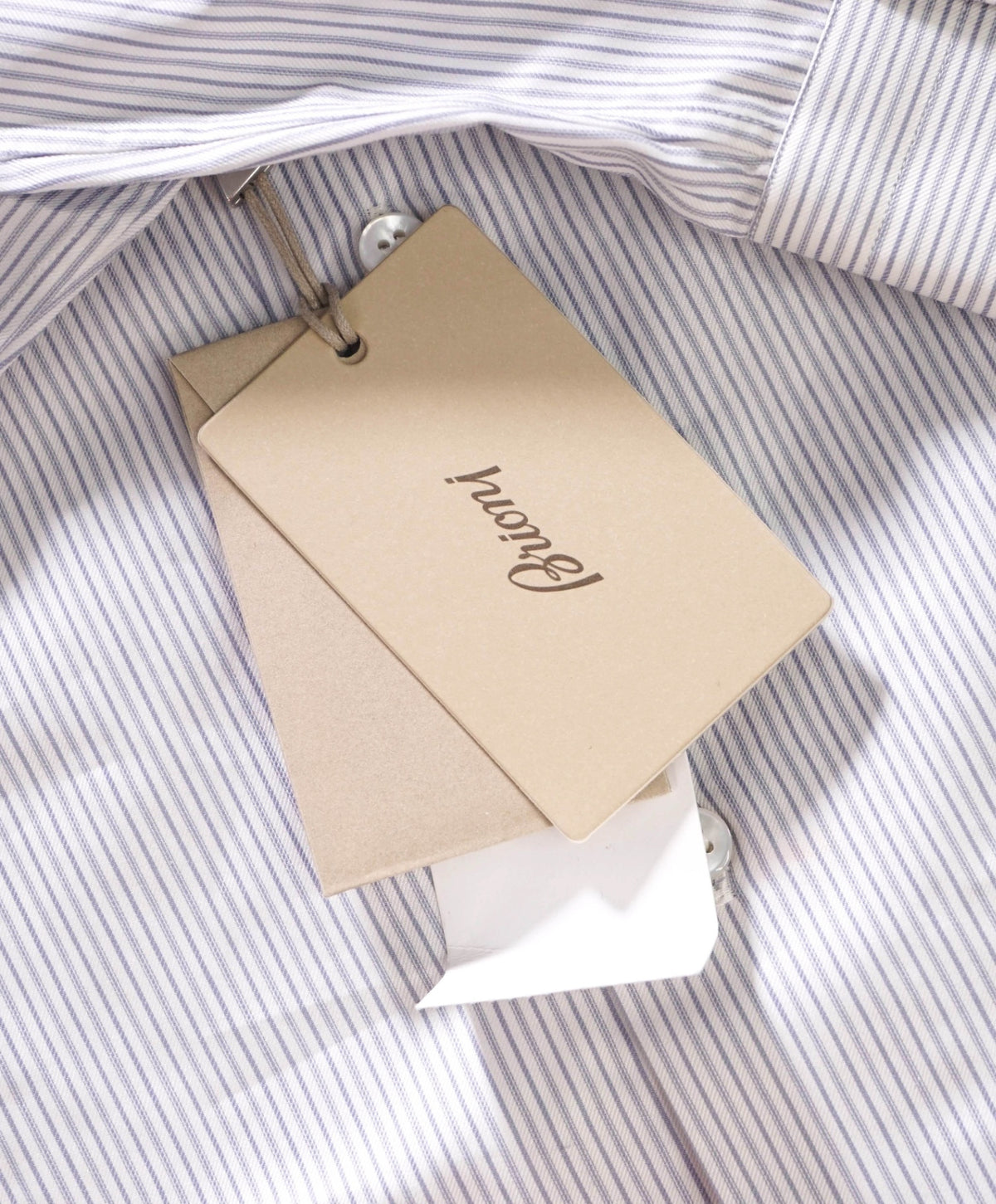$795 BRIONI - Gray Stripe Shirt - 16.5 - 42