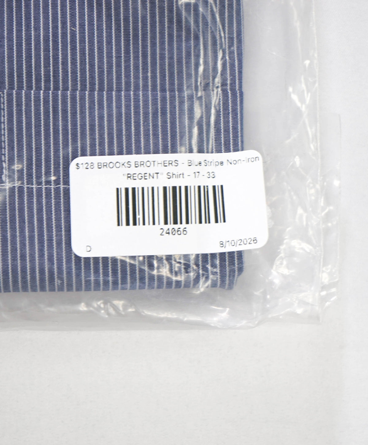 $128 BROOKS BROTHERS - Blue Stripe Non-Iron "REGENT" Shirt - 17 - 33