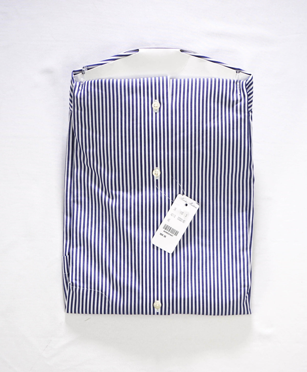 $128 BROOKS BROTHERS - Blue Stripe Non-Iron "REGENT" Shirt - 16.5 - 36