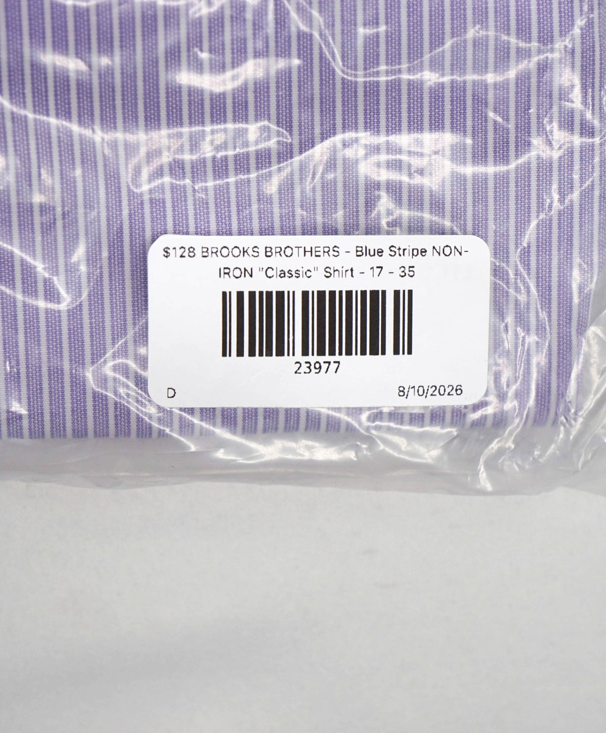 $128 BROOKS BROTHERS - Purple Stripe NON-IRON "Classic" Shirt - 17 - 35