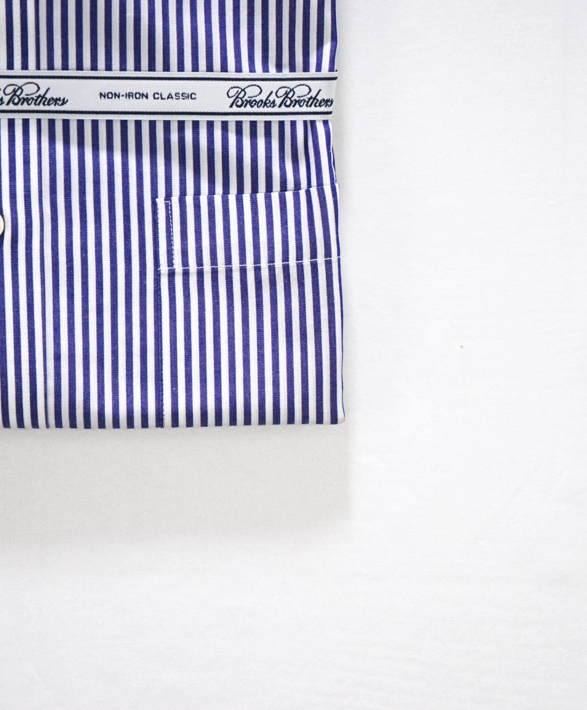 $128 BROOKS BROTHERS - Blue Stripe NON-IRON "Classic" Shirt - 15 - 32