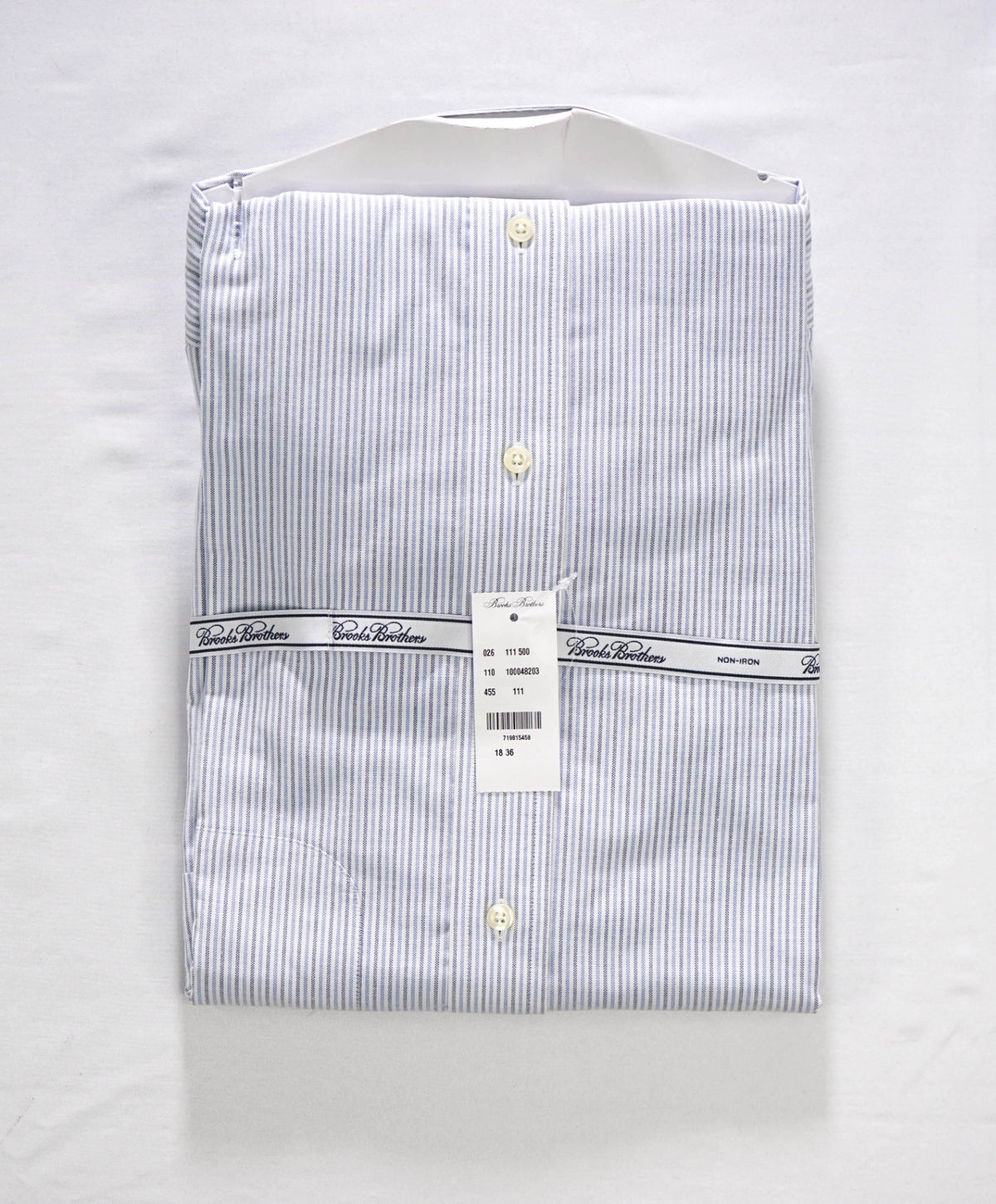$128 BROOKS BROTHERS - Blue Stripe Non-Iron "REGENT" Shirt - 18 - 36