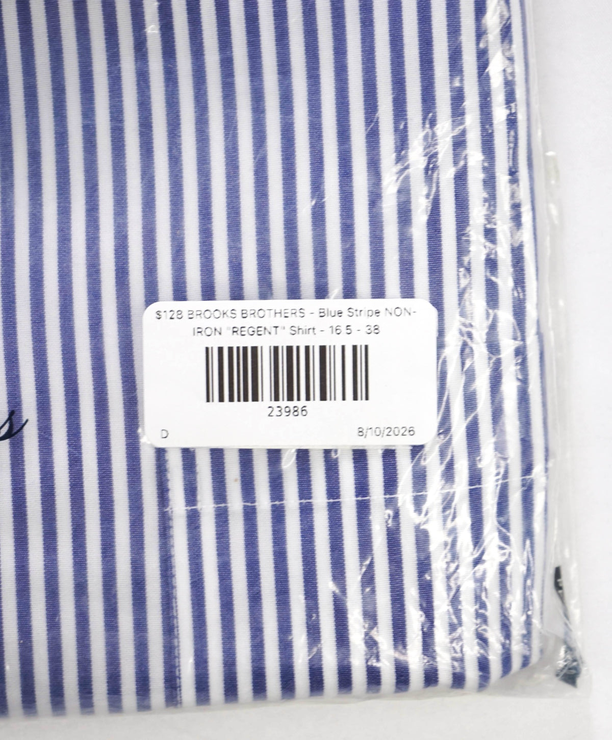 $128 BROOKS BROTHERS - Blue Stripe NON-IRON "REGENT" Shirt - 16.5 - 38