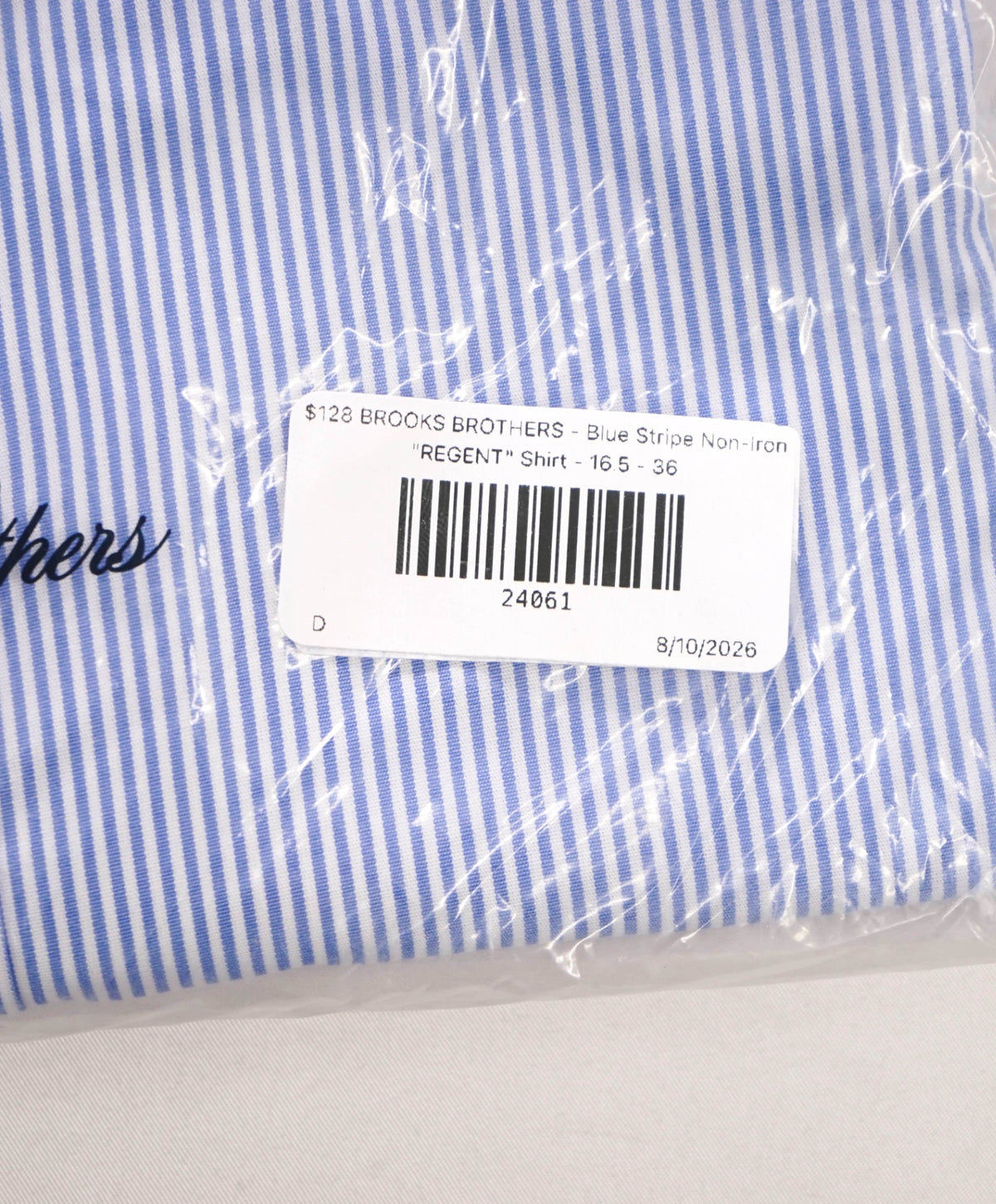 $128 BROOKS BROTHERS - Blue Stripe Non-Iron "REGENT" Shirt - 16.5 - 36