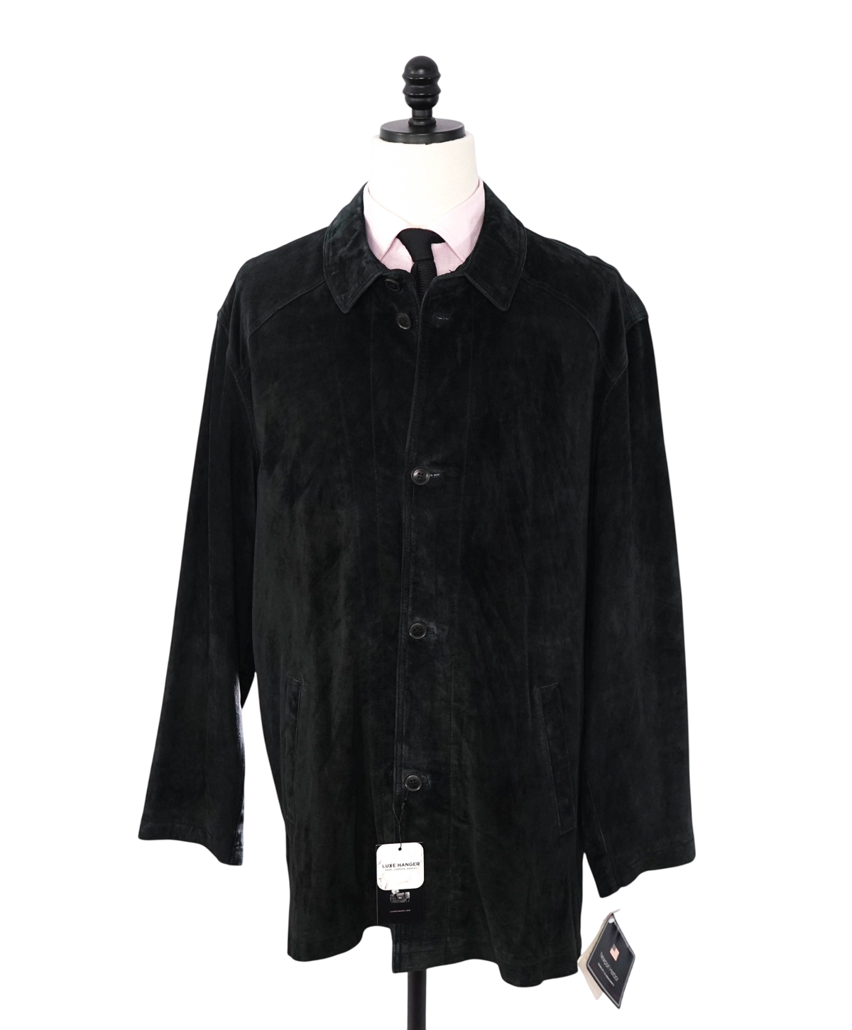 NEWPORT HARBOR - VTG Black Distressed Suede Coat - XL