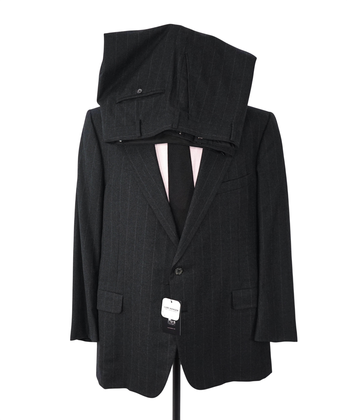 $1,695 HICKEY FREEMAN - VINTAGE Gray Chalk Stripe Wool Suit - 40R