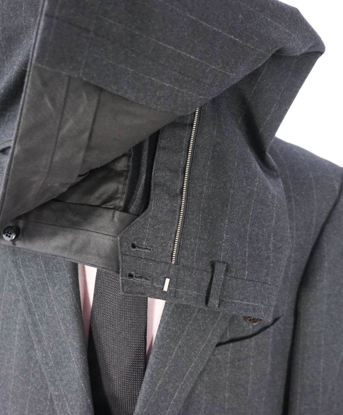 $1,695 HICKEY FREEMAN - VINTAGE Gray Chalk Stripe Wool Suit - 40R