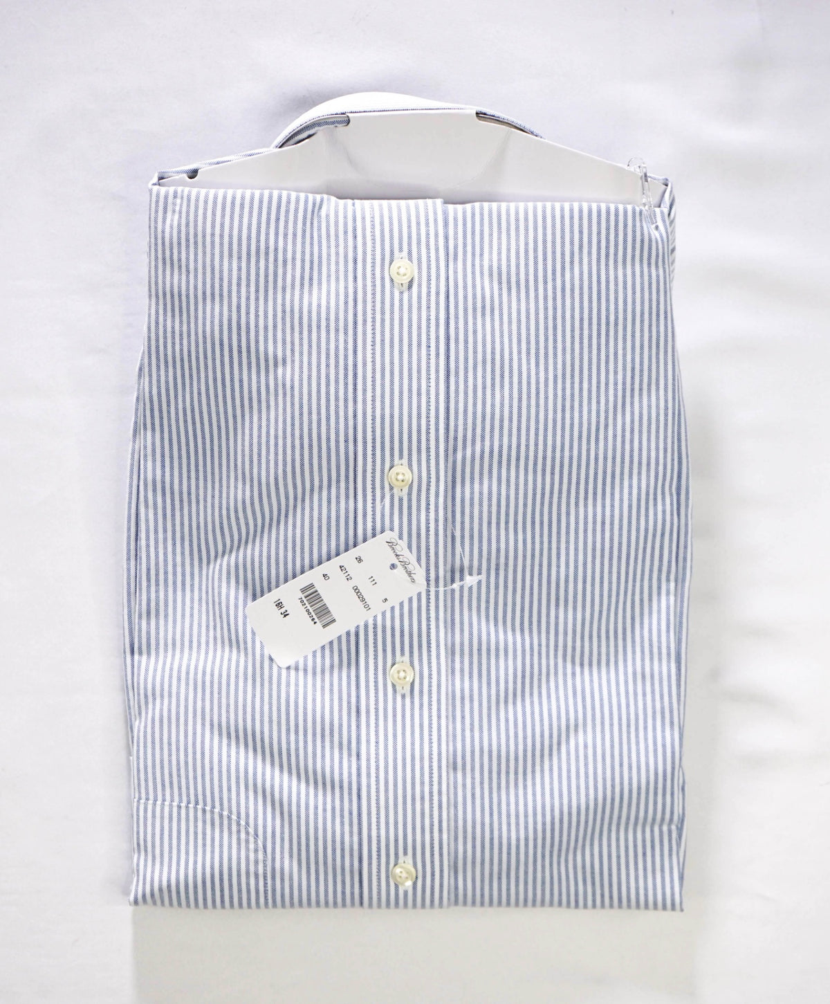 $128 BROOKS BROTHERS - Blue Stripe Non-Iron "REGENT" Shirt - 16.5 - 34