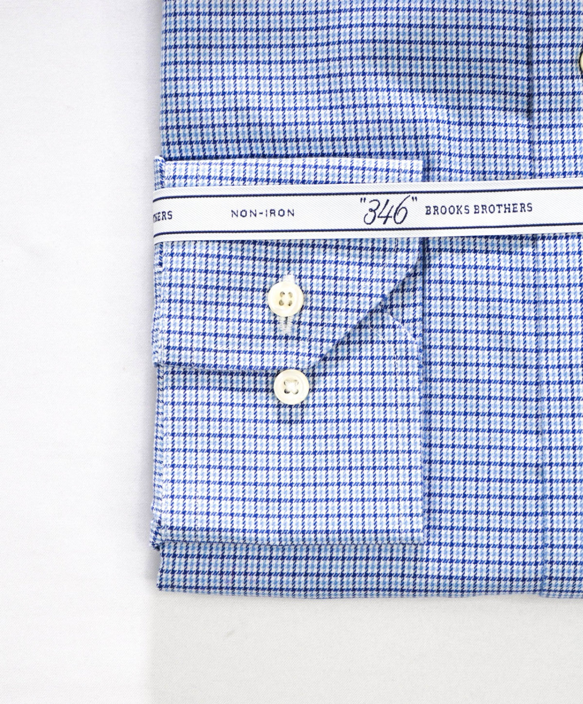 $128 BROOKS BROTHERS - Blue Check NON-IRON "364" SLIM FIT Shirt - 16.5 - 34/35
