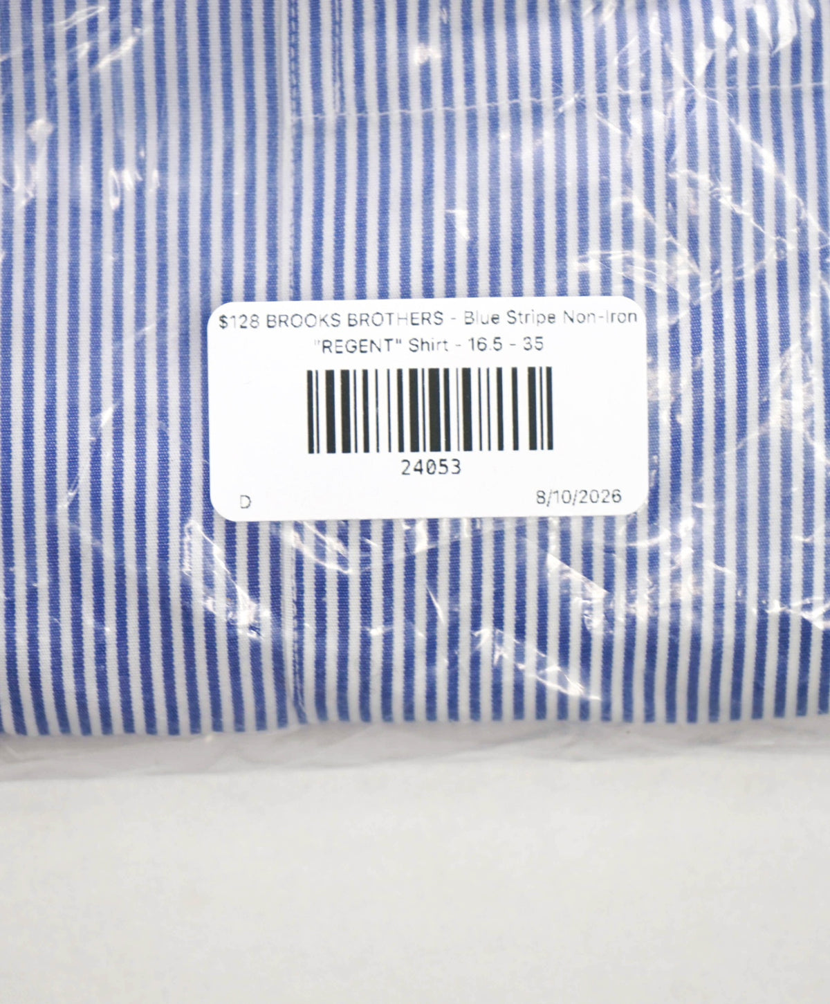 $128 BROOKS BROTHERS - Blue Stripe Non-Iron "REGENT" Shirt - 16.5 - 35
