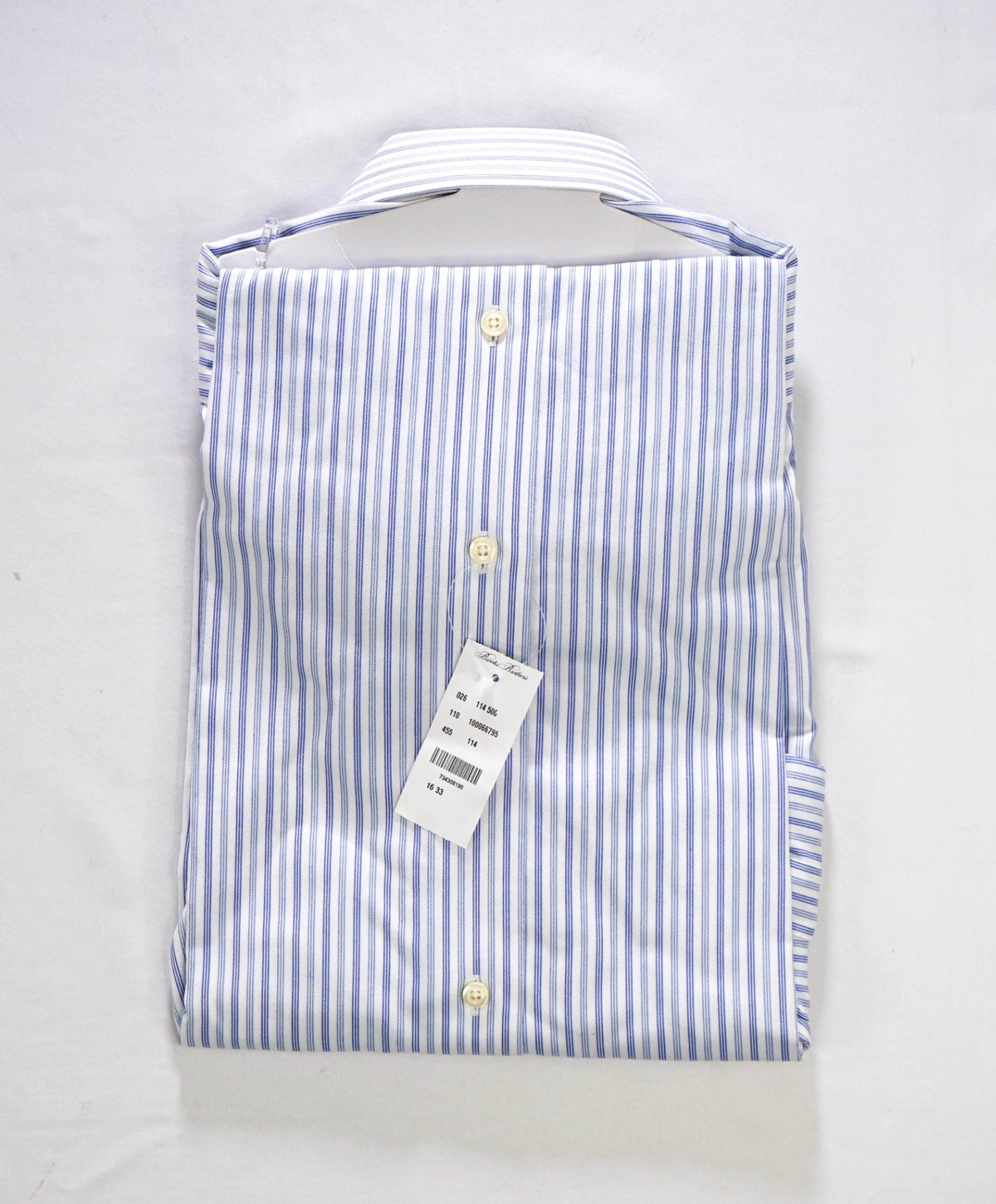 $128 BROOKS BROTHERS - Blue Stripe Non-Iron "REGENT" Shirt - 16 - 33