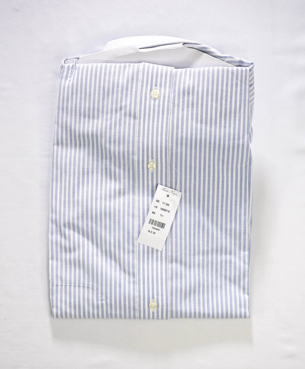 $128 BROOKS BROTHERS - Blue Stripe Non-Iron "REGENT" Shirt - 16.5 - 33