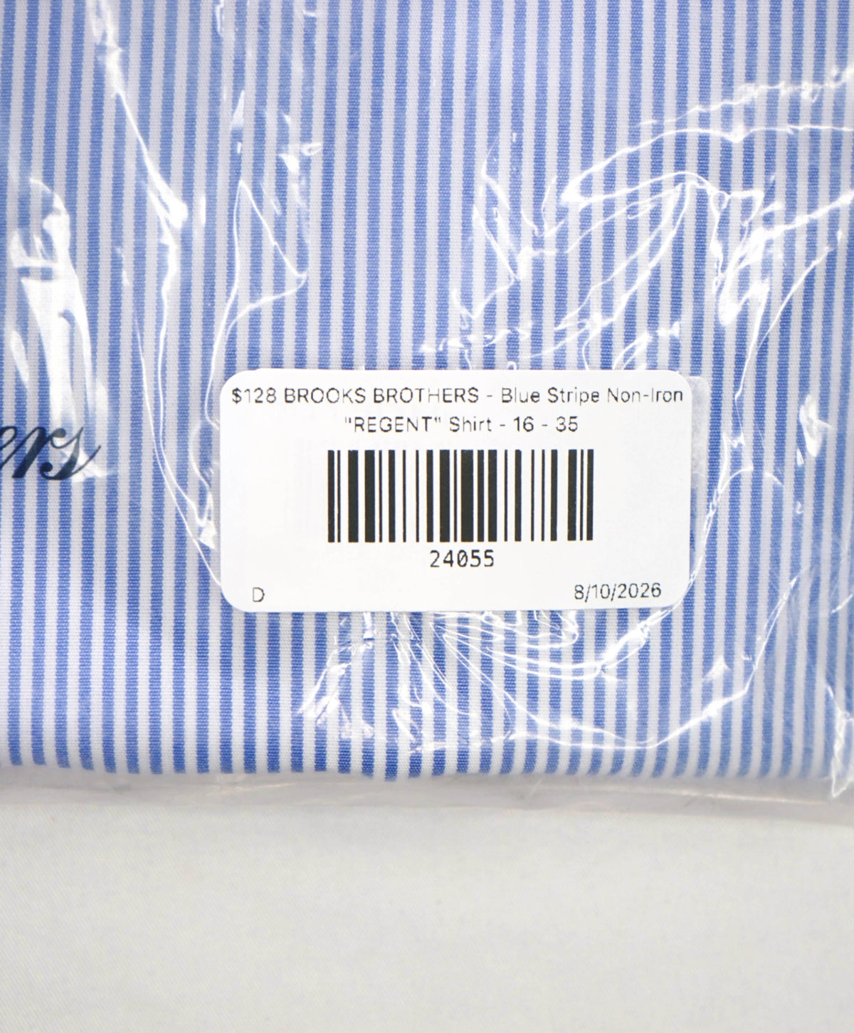 $128 BROOKS BROTHERS - Blue Stripe Non-Iron "REGENT" Shirt - 16 - 35