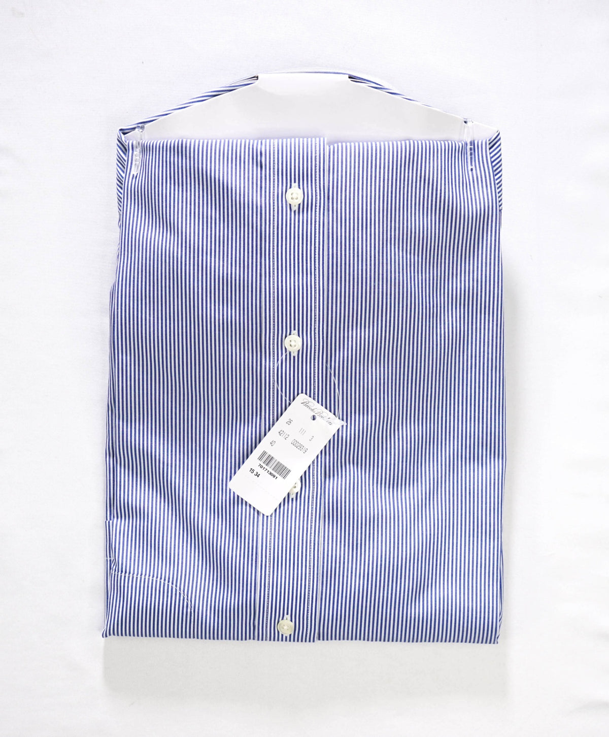 $128 BROOKS BROTHERS - Blue Stripe Non-Iron "REGENT" Shirt - 15 - 34