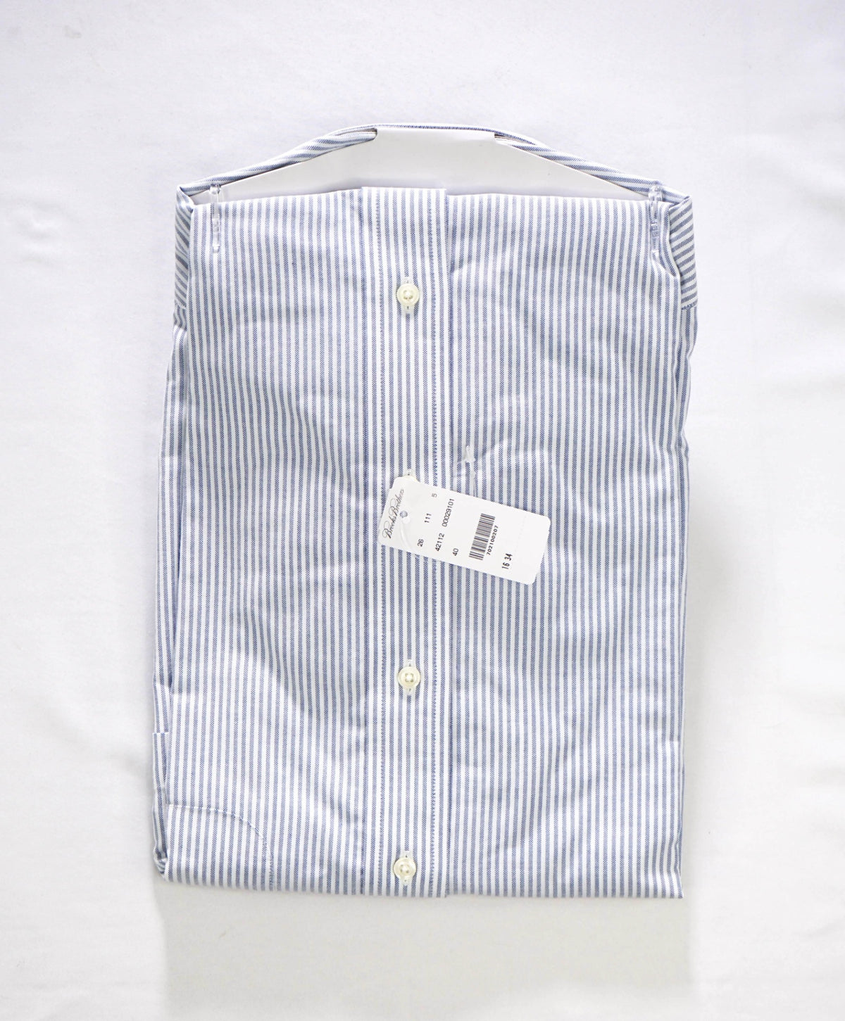 $128 BROOKS BROTHERS - Blue Stripe Non-Iron "REGENT" Shirt - 16 - 34
