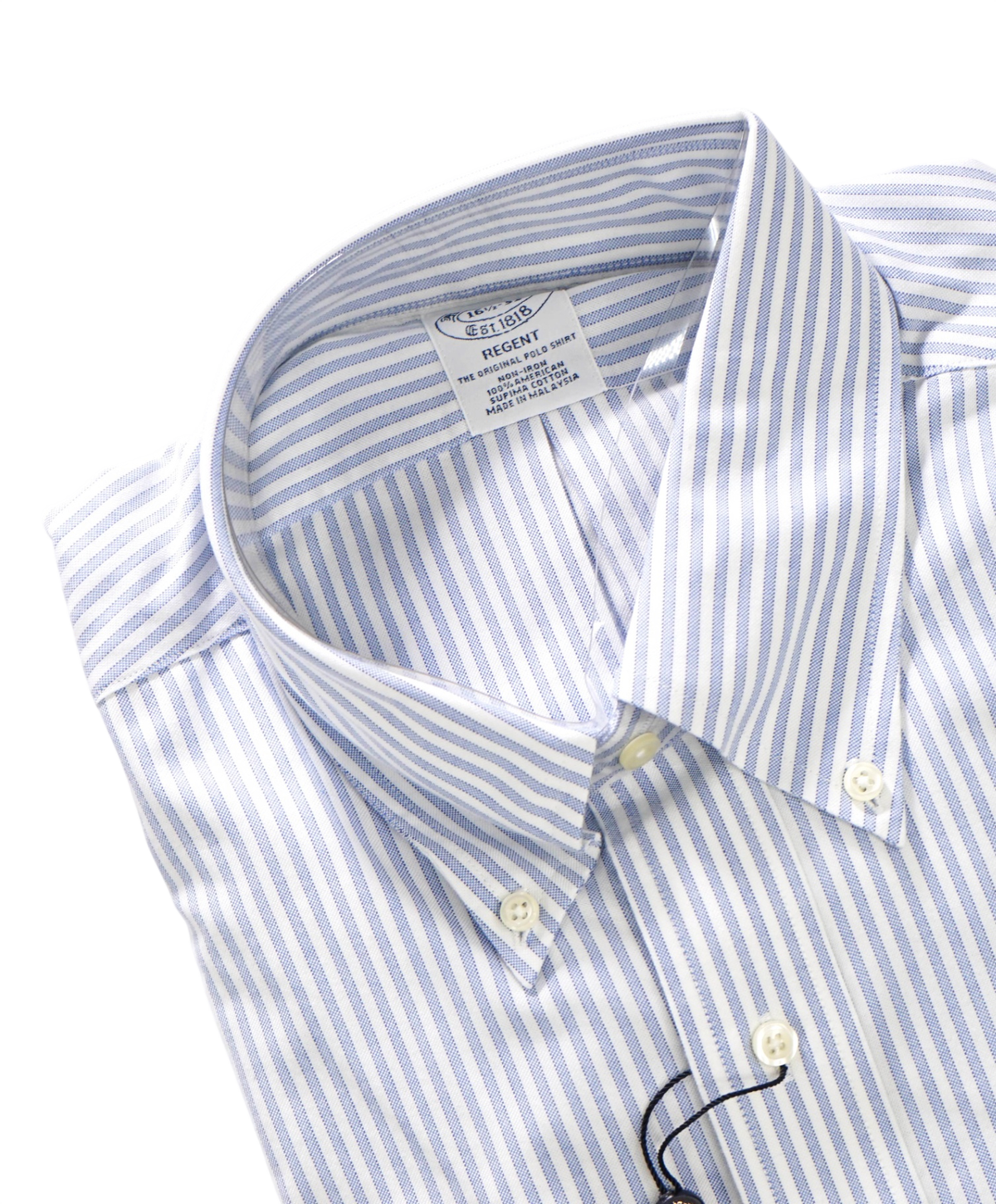 $128 BROOKS BROTHERS - Blue Stripe Non-Iron "REGENT" Shirt - 16.5 - 33