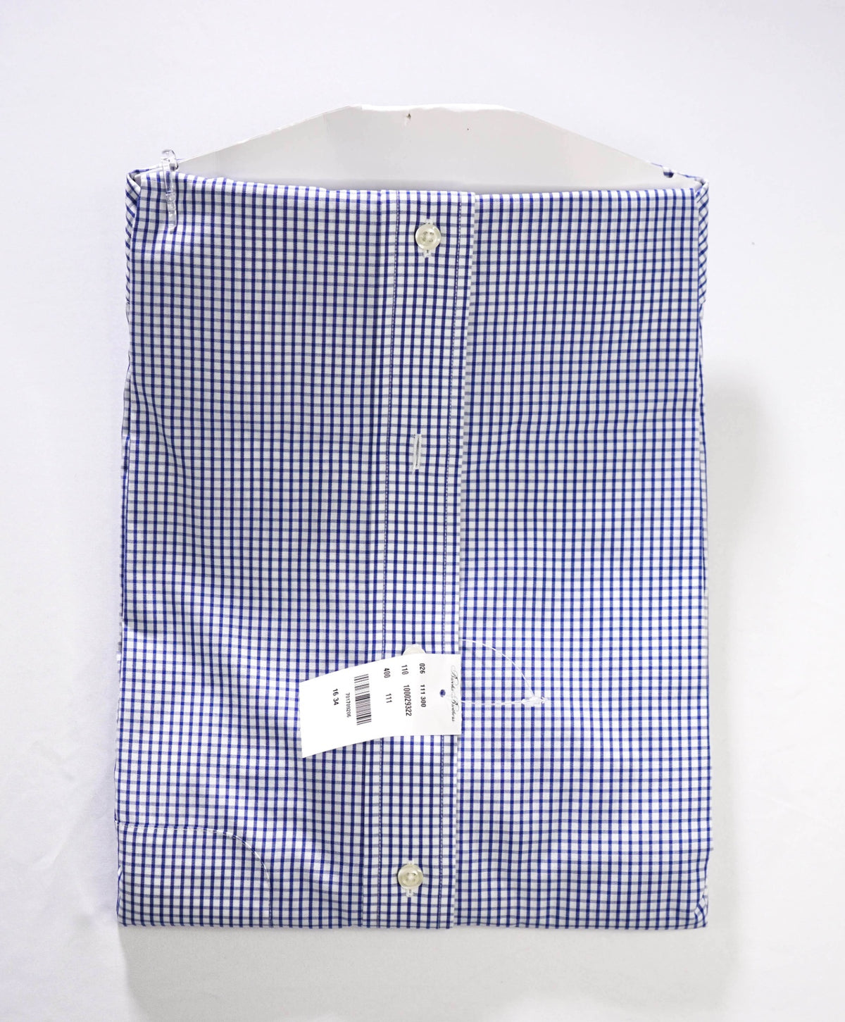 $128 BROOKS BROTHERS - Blue Gingham Non-Iron "REGENT" Shirt - 16 - 34