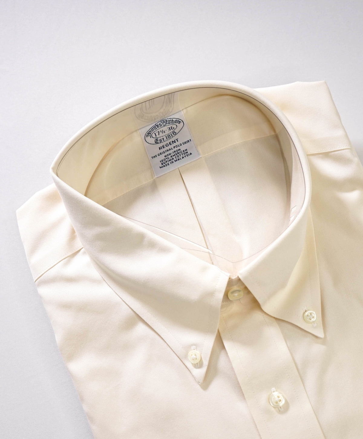 $128 BROOKS BROTHERS - Yellow Non-Iron "REGENT" Shirt - 17.5 - 36