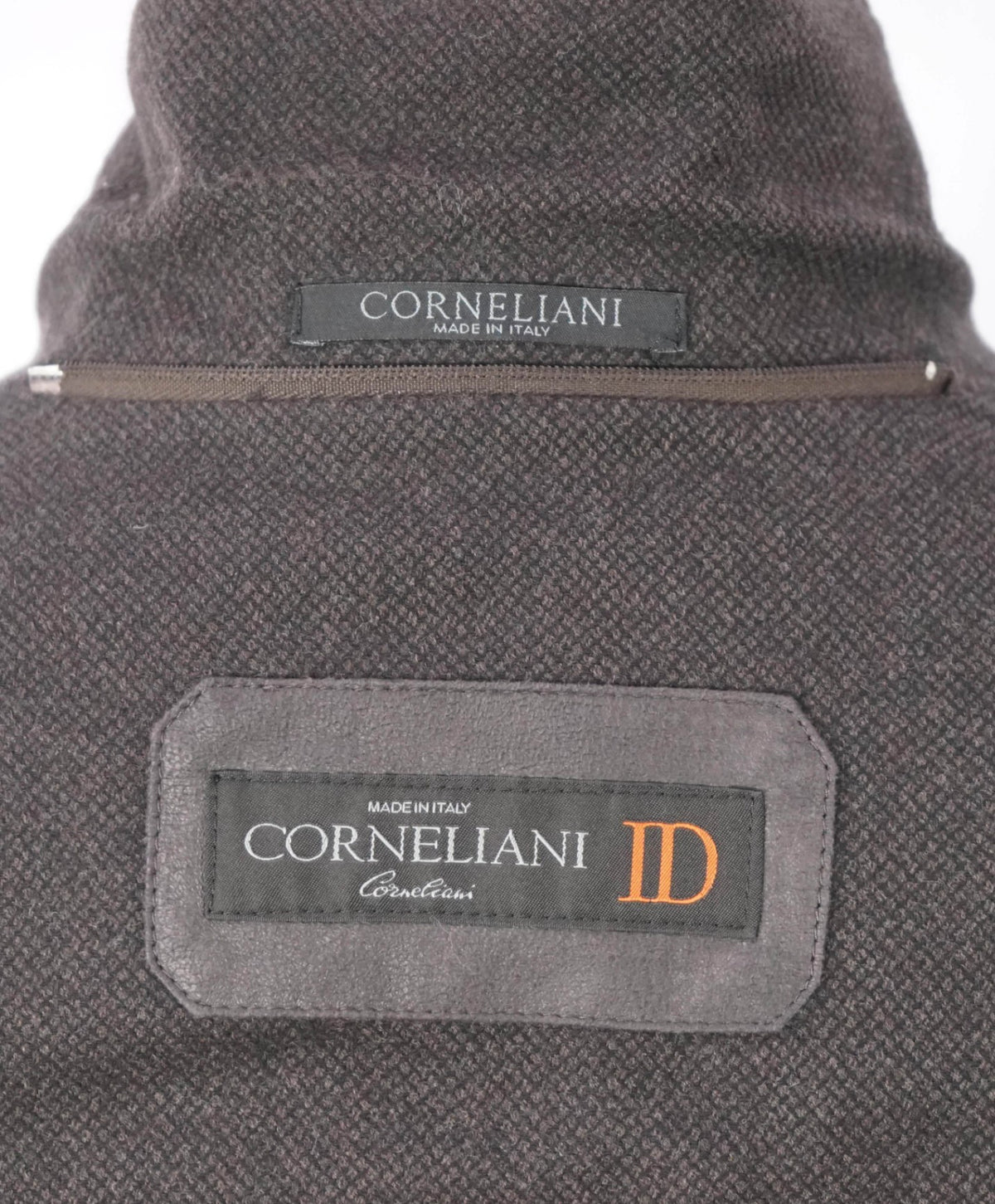 $2,395 CORNELIANI - Brown Birdseye Wool Coat - 42R