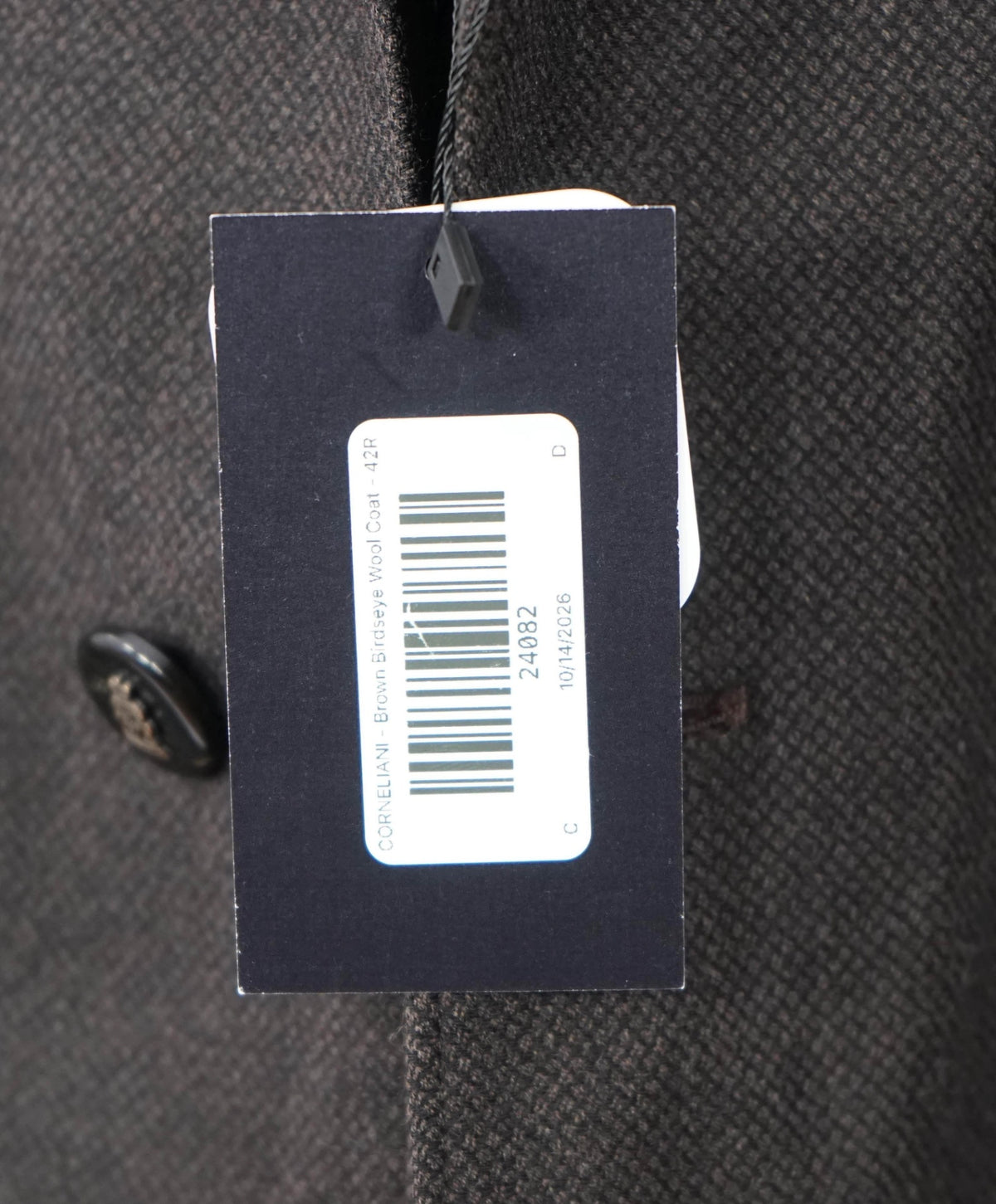 $2,395 CORNELIANI - Brown Birdseye Wool Coat - 42R