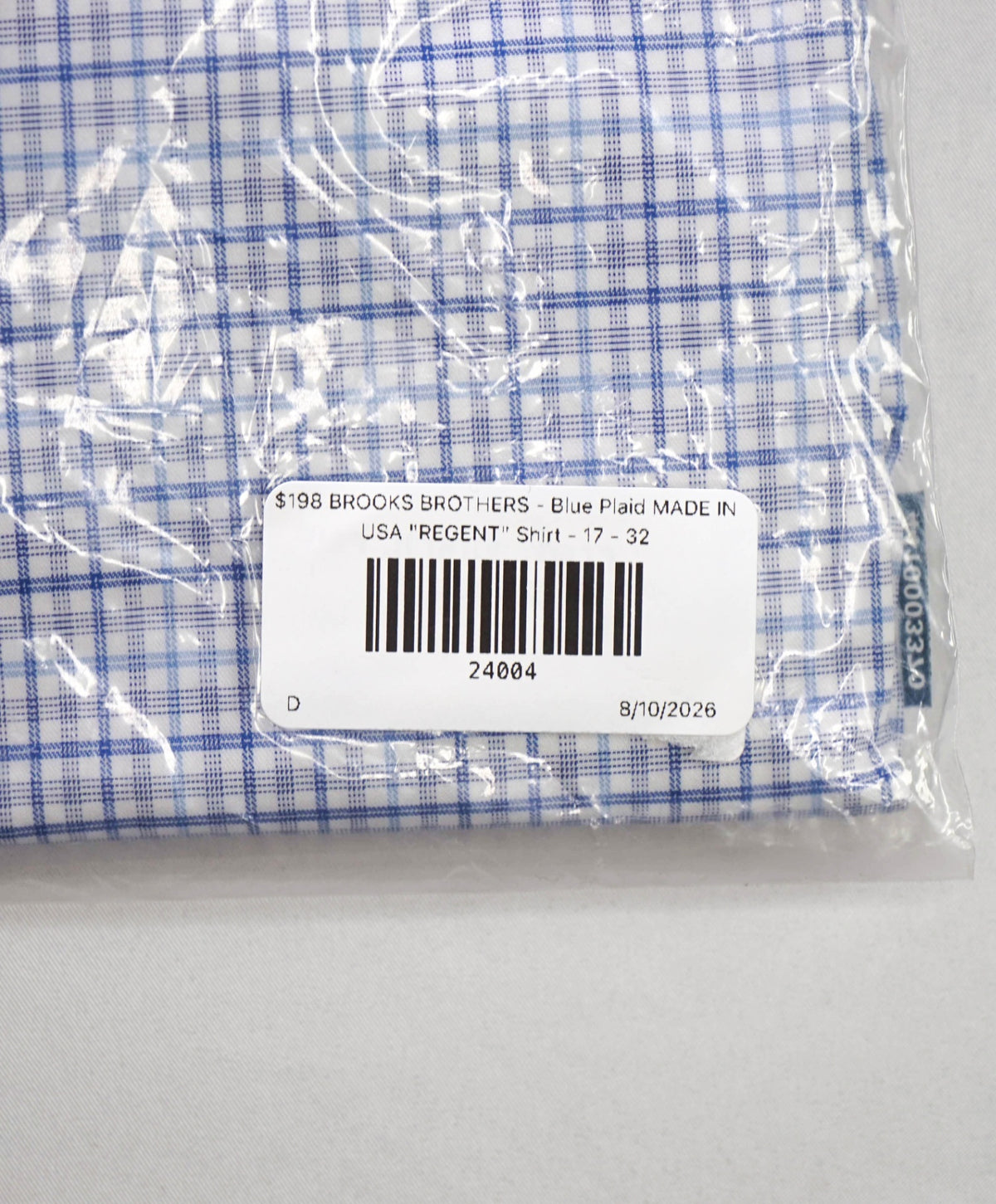 $198 BROOKS BROTHERS - Blue Plaid MADE IN USA "REGENT" Shirt - 16 - 32
