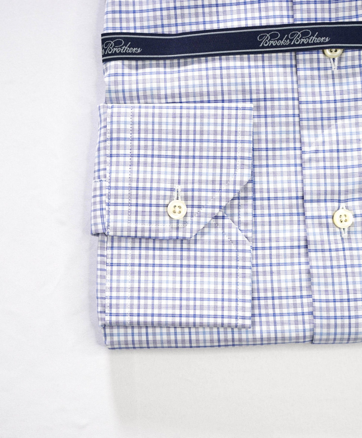 $198 BROOKS BROTHERS - Blue Plaid MADE IN USA "REGENT" Shirt - 16 - 32